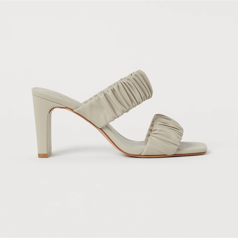 H&M Beige Strappy Slip In Heels